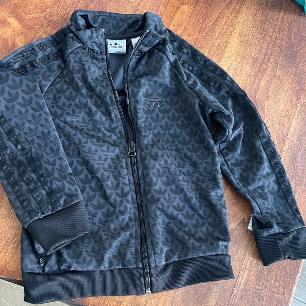 ADIDAS KIDS MONOGRAM PRINT TRACK SUIT JACKET SIZE 5T